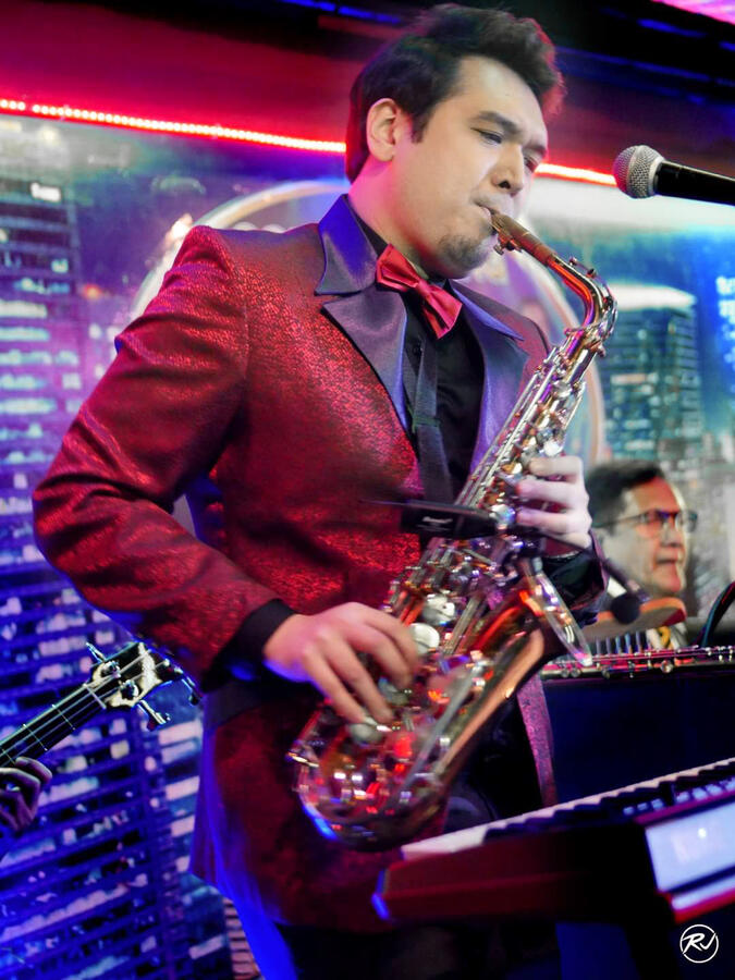 Red suit and tie Red suit and tie